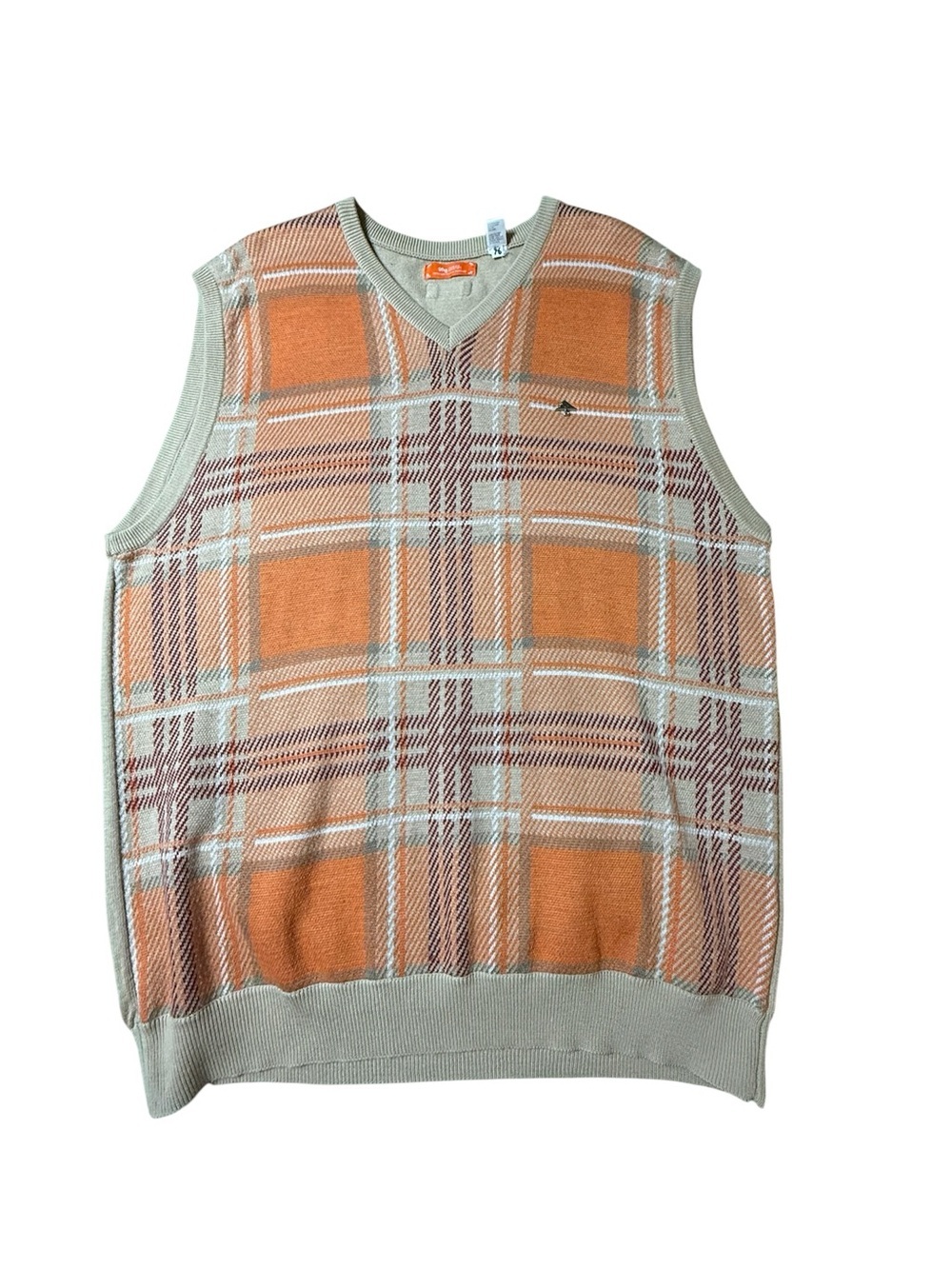 LRG ROOTS AND EQUIPMENT, MEN'S XXXXL WOOL BLEND, BROWN PLAID VEST, EUC